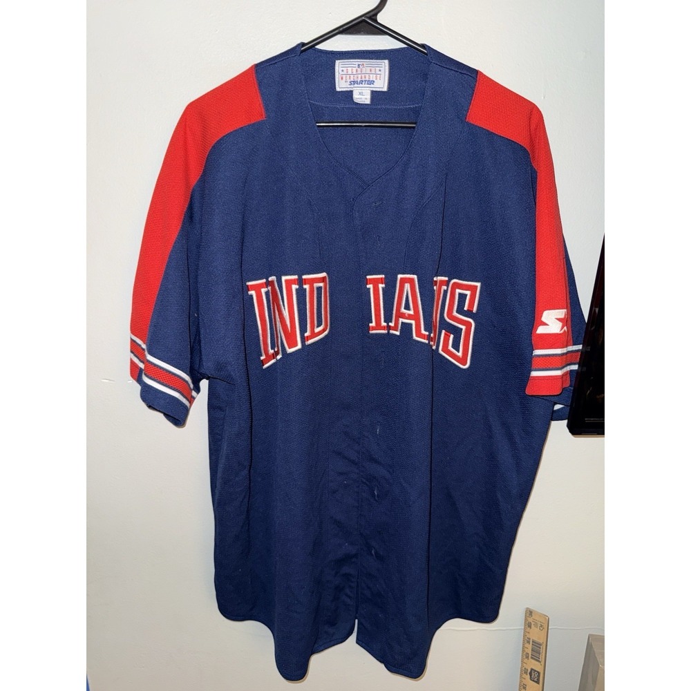 Vintage Cleveland Indians Baseball Starter Jersey Size‎ XL MLB Shirt